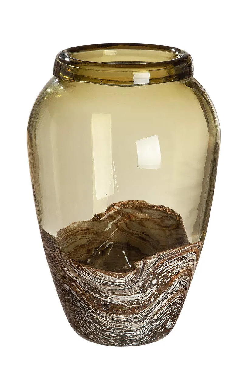 gilde-casca-vase-verre-marron-27-cm image 1