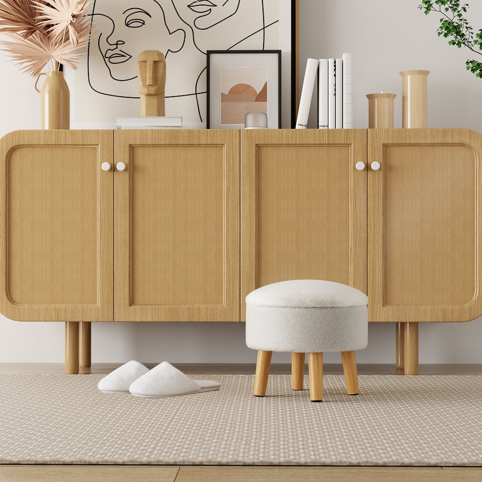 brian-dany-pouf-rangement-blanc-fausse-fourrure-rond image 7