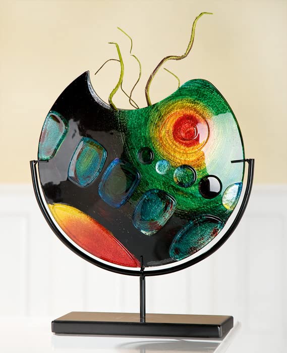 gilde-glas-art-vase-verre-color-37-cm-support-m-tal image 6