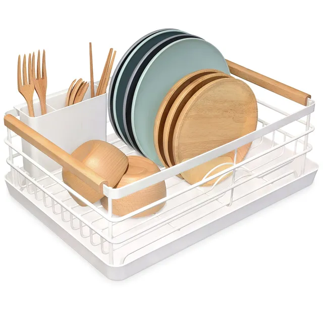 brian-dany-gouttoir-vaisselle-blanc-inox-poign-e-bois-40cm image 1