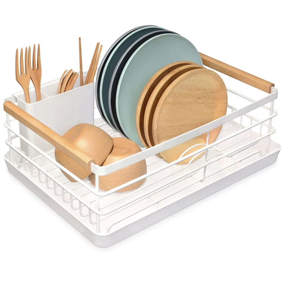 brian-dany-gouttoir-vaisselle-blanc-inox-poign-e-bois-40cm image 1