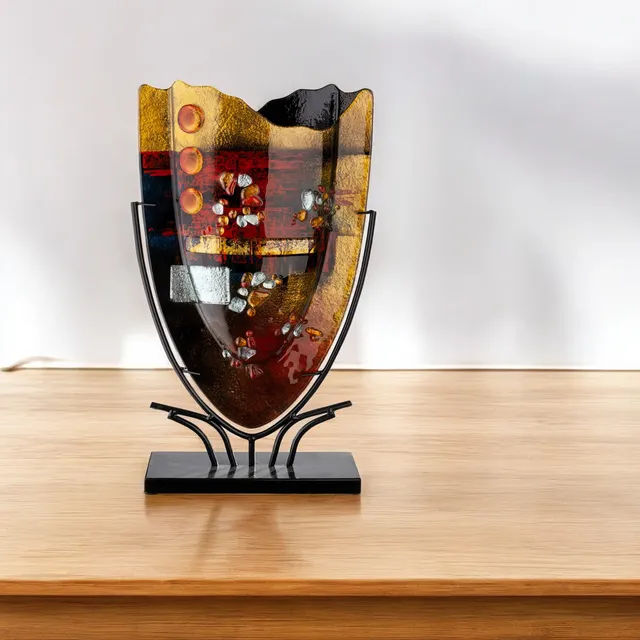 gilde-glas-art-vase-art-pearl-en-verre-58-cm-peint-main image 1