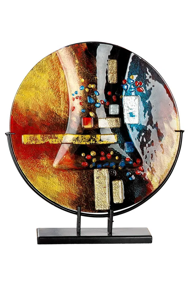 gilde-glas-art-vase-verre-soleil-44-cm-pied-m-tal image 1