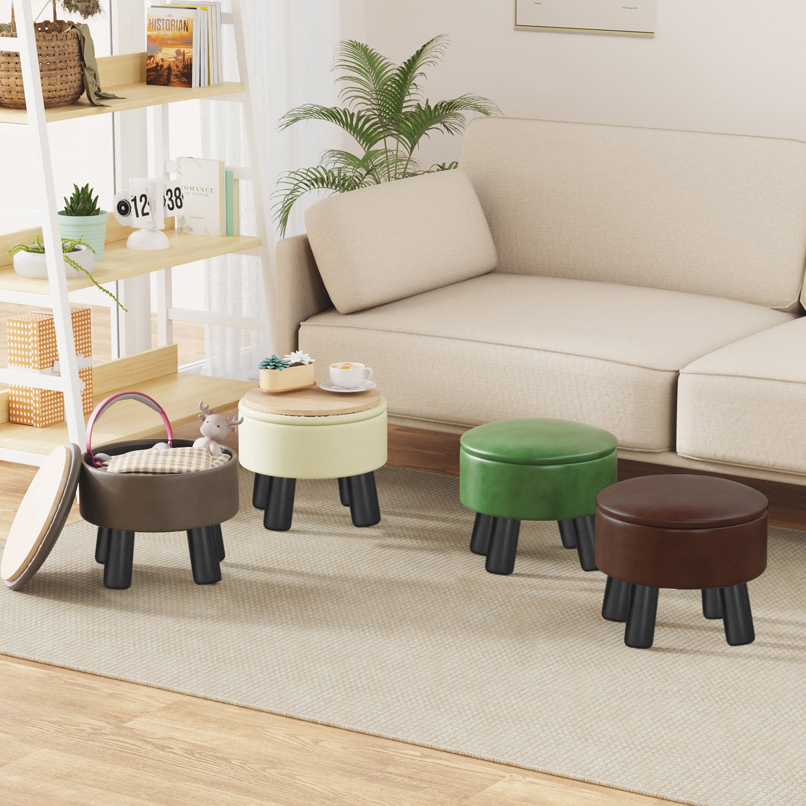 brian-dany-footstools-pouf-simili-cuir-marron-rangement image 7