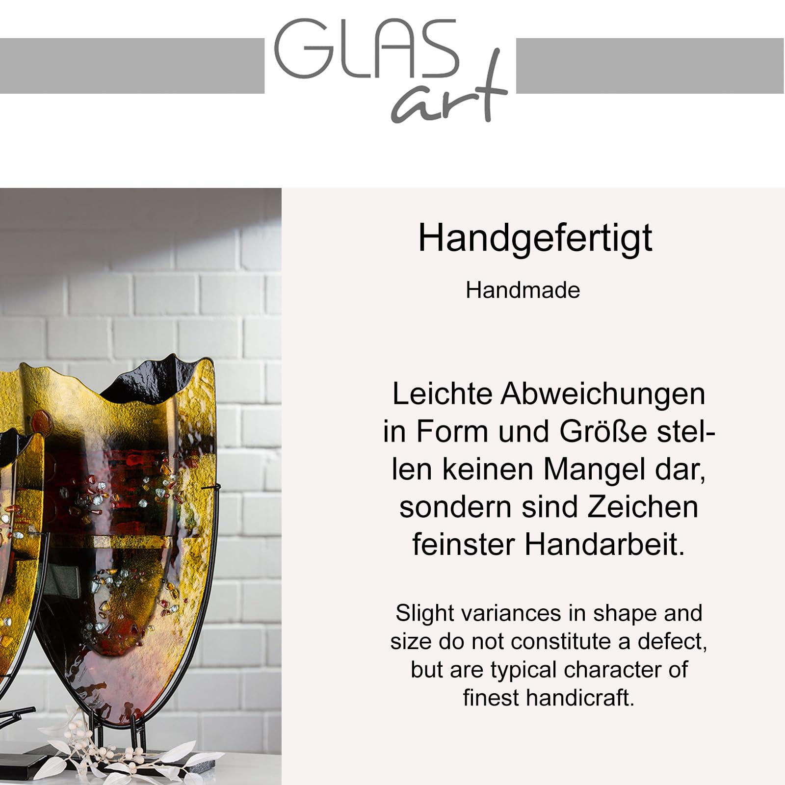 gilde-glas-art-vase-art-pearl-en-verre-58-cm-peint-main image 3