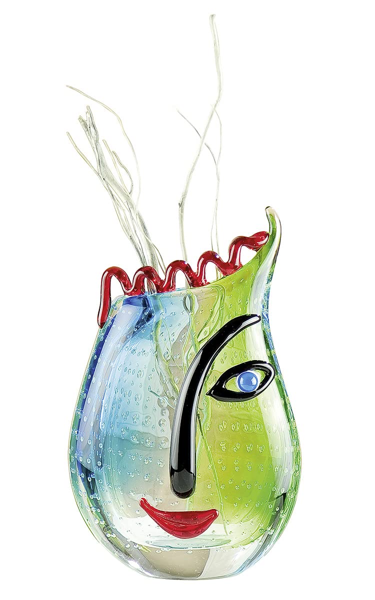 gilde-glas-art-vero-vase-en-verre-28-cm-visage-fait-main image 2