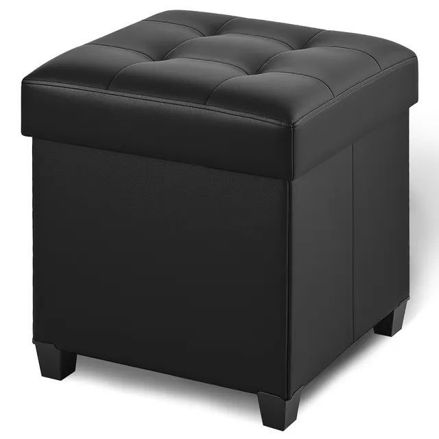 brian-dany-ottoman-pouf-coffre-simili-cuir-noir-63-l image 1