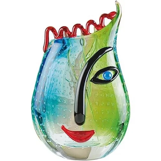 gilde-glas-art-vero-vase-en-verre-28-cm-visage-fait-main image 1