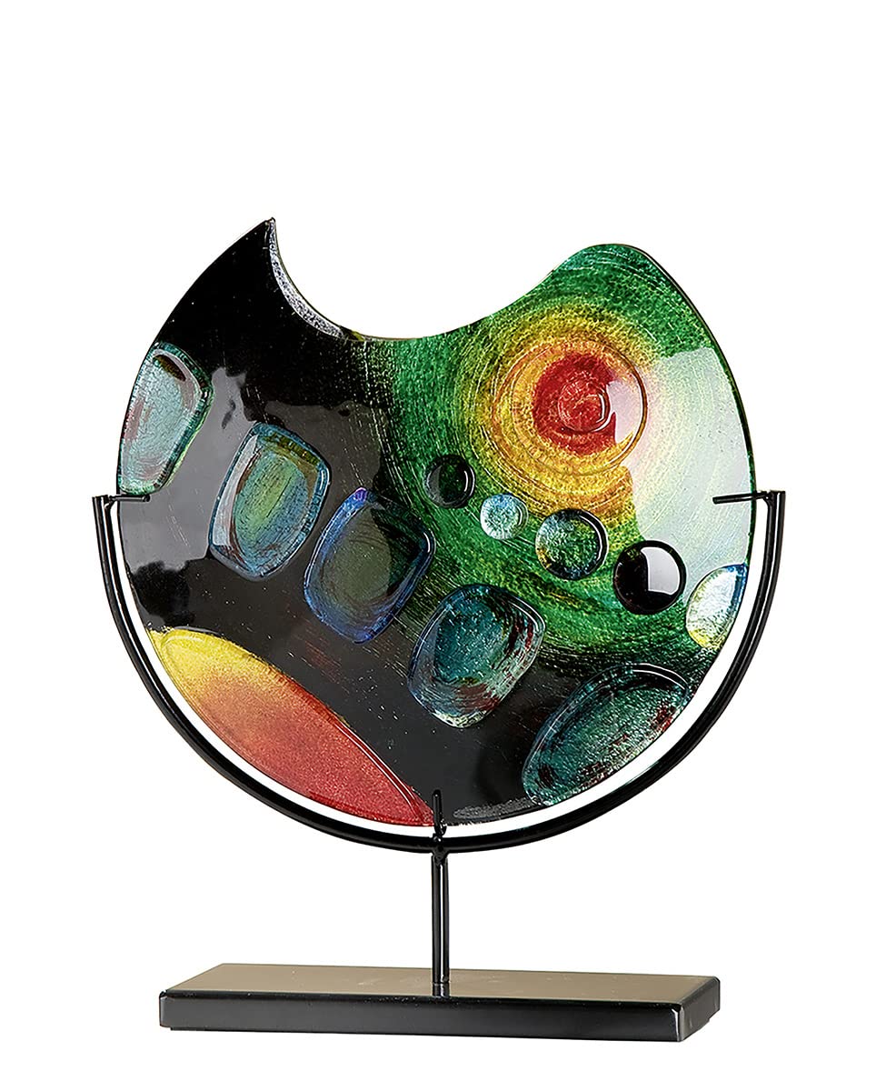 gilde-glas-art-vase-verre-color-37-cm-support-m-tal image 1