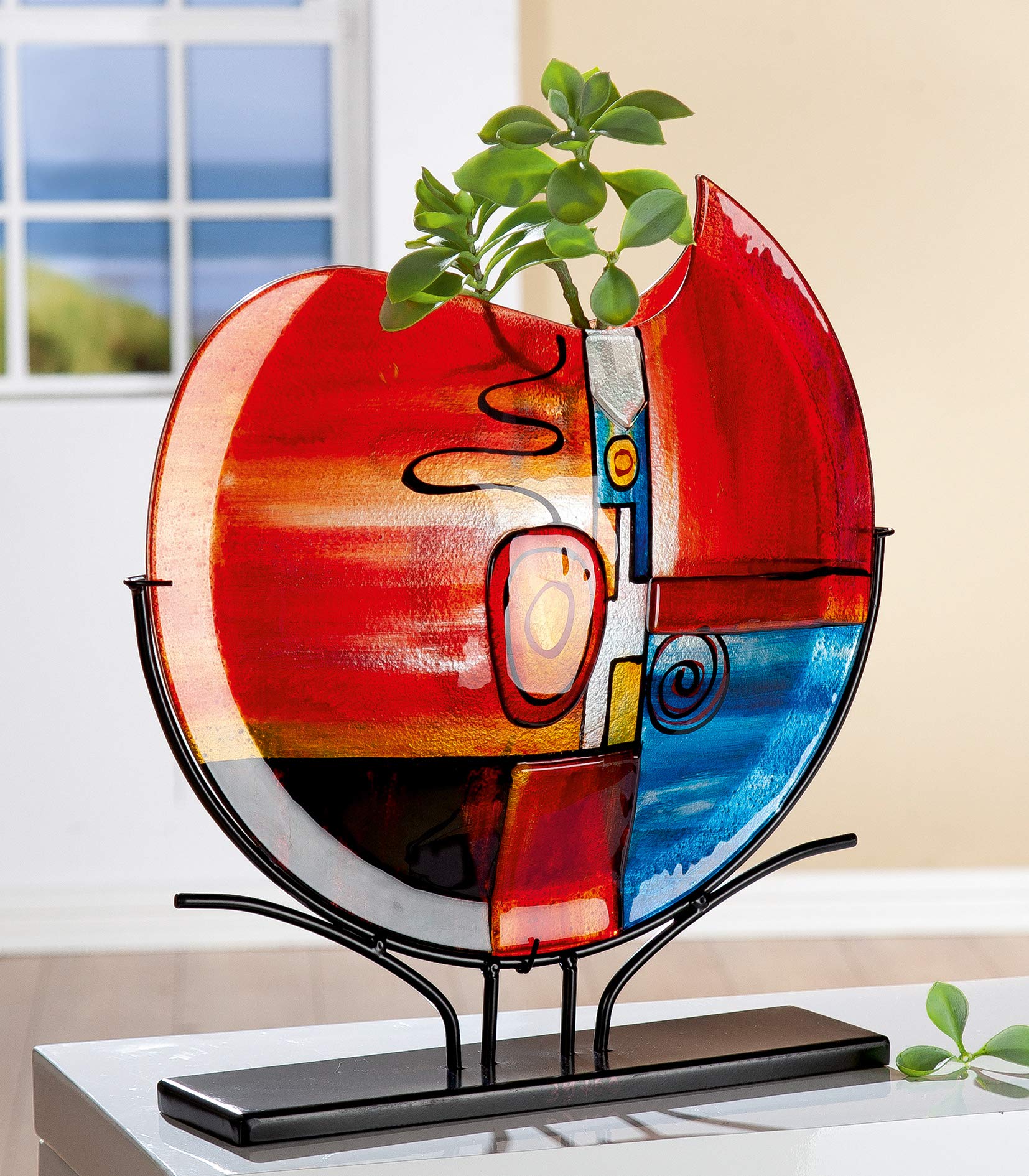 gilde-glas-art-vase-new-life-en-verre-40-5-cm-sur-pied image 2