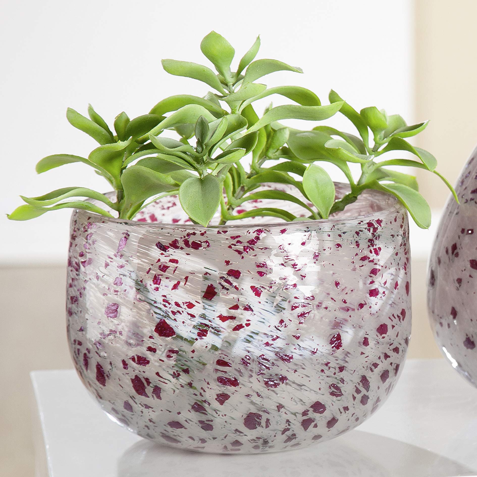 gilde-bols-en-verre-art-bol-vase-verre-bordeaux-14-5-cm image 2