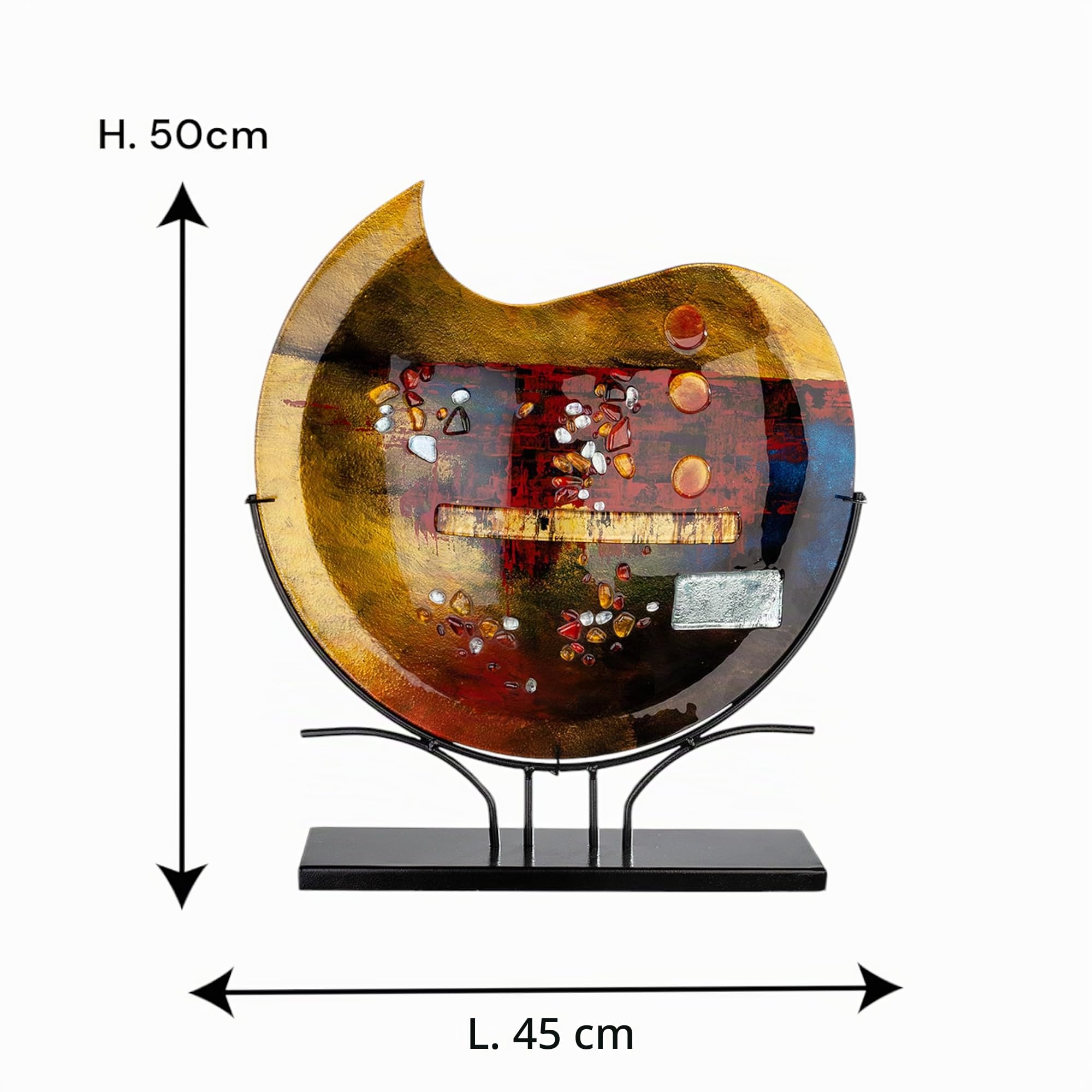 gilde-art-pearl-vase-verre-peint-main-52-cm-color image 3