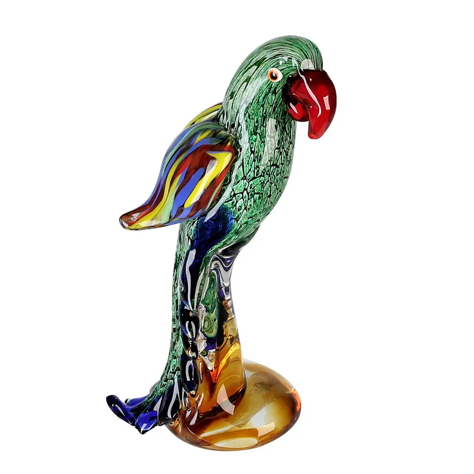 gilde-sculptures-perroquet-verre-multicolore-28-cm image 1
