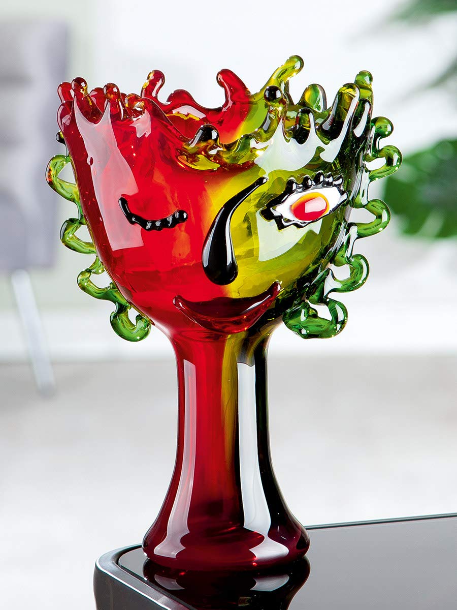 gilde-bols-en-verre-coupe-30-cm-rouge-vert image 4