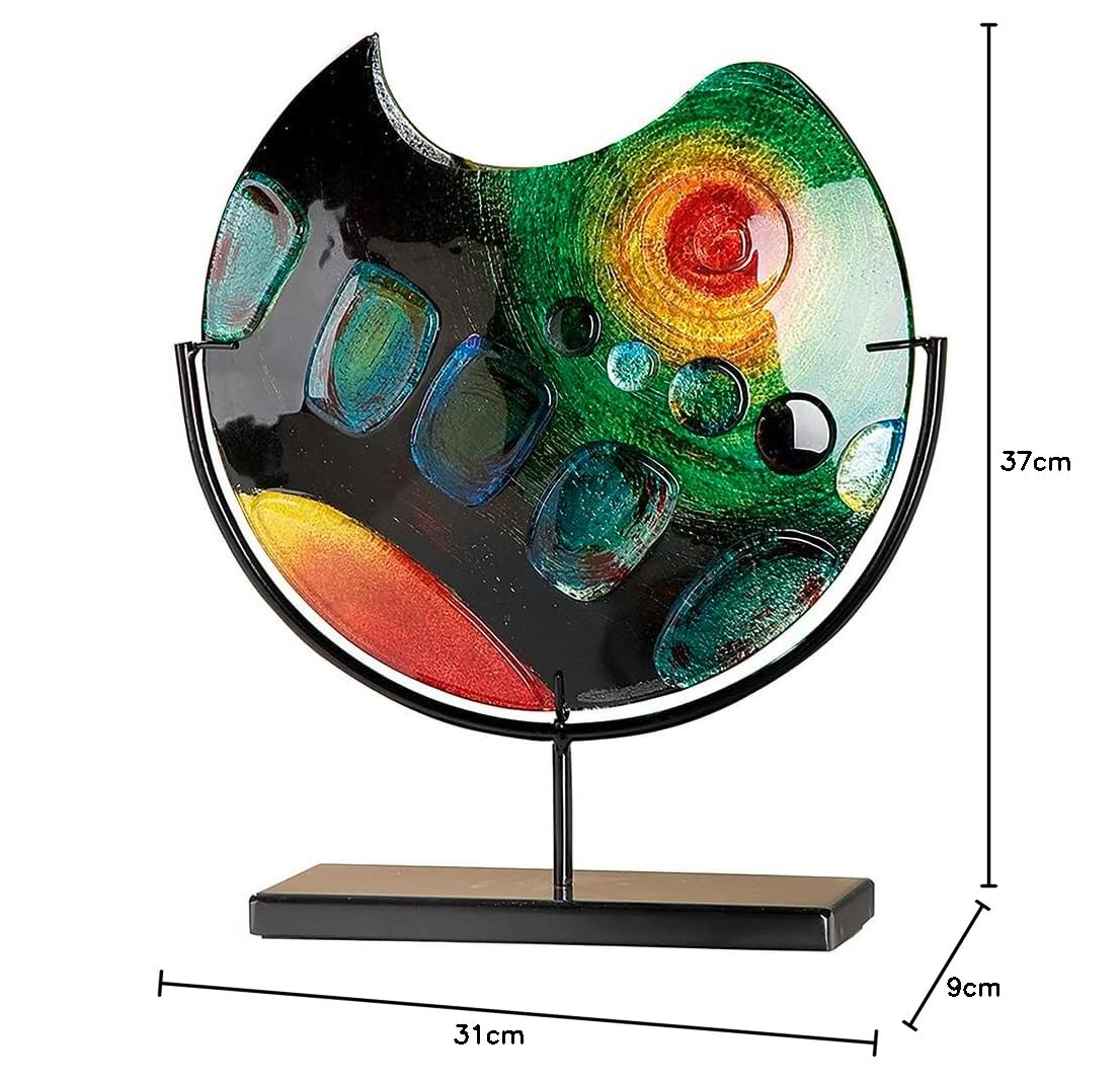 gilde-glas-art-vase-verre-color-37-cm-support-m-tal image 3
