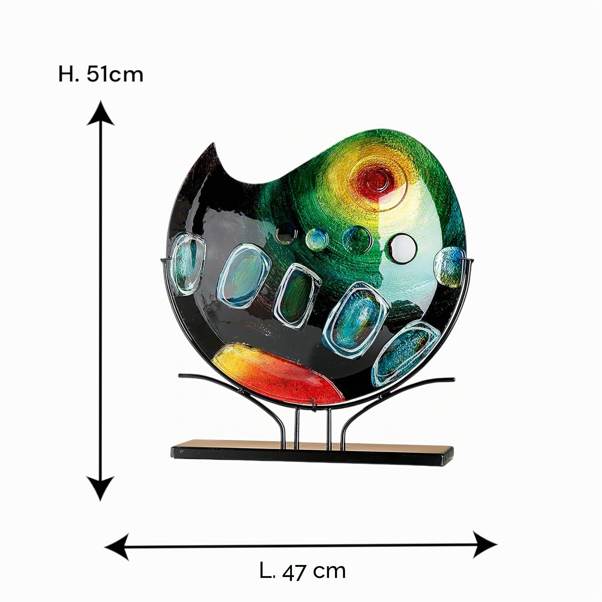 gilde-glas-art-vase-en-verre-47-cm-multicolore-sur-support image 3