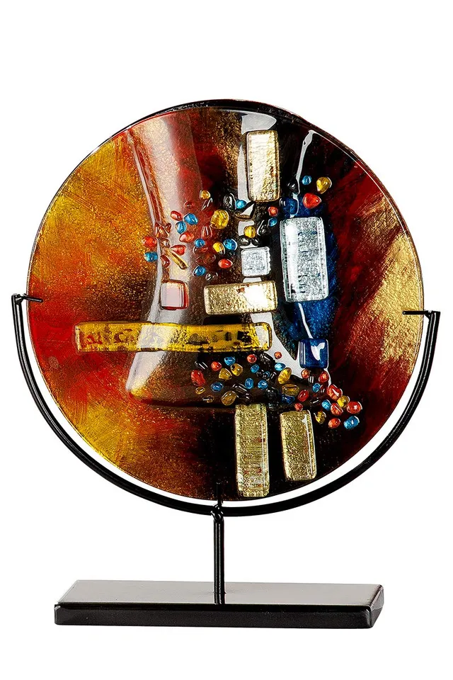 gilde-glas-art-vase-soleil-en-verre-38-cm-peint-main image 1