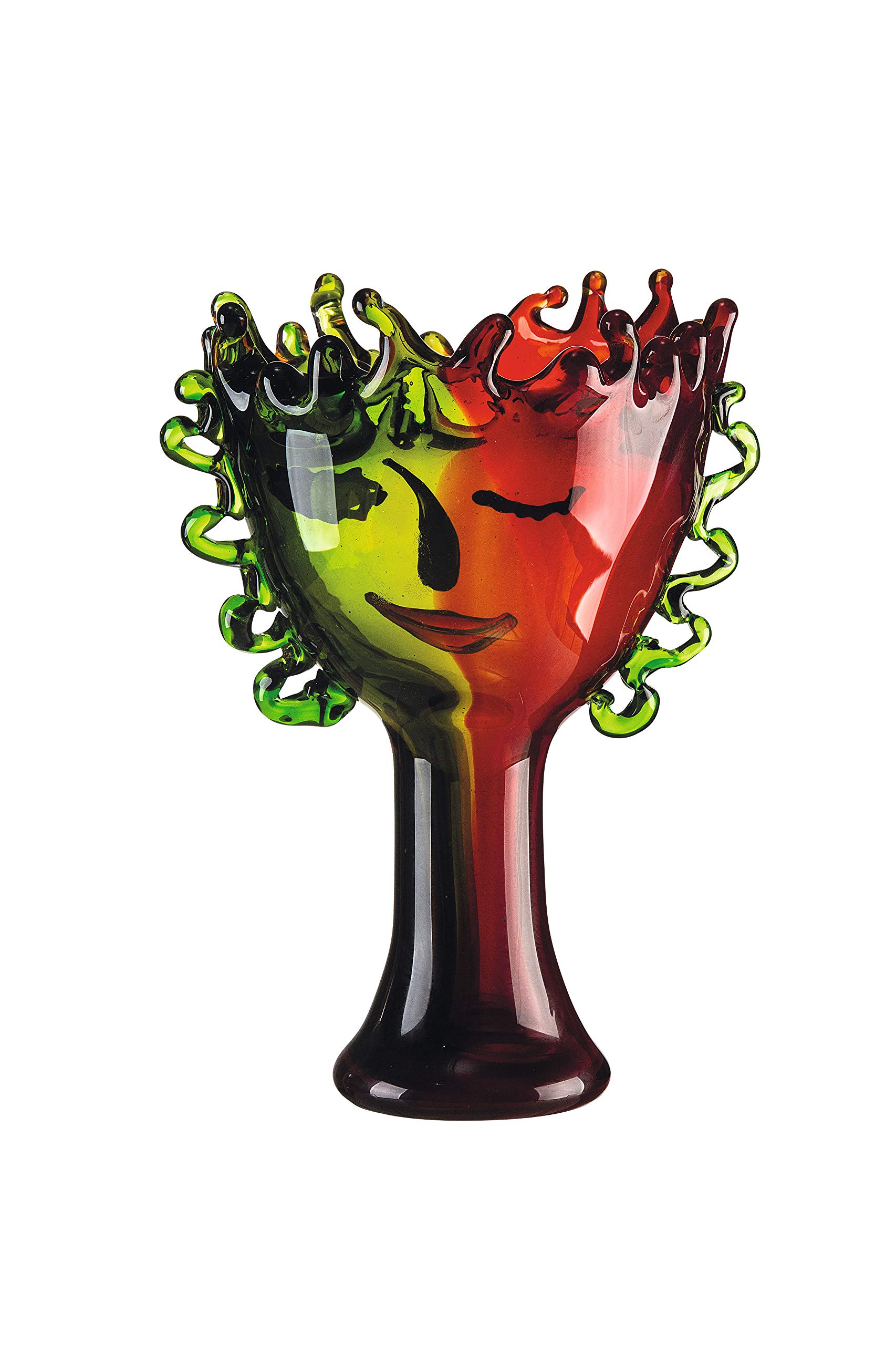 gilde-bols-en-verre-coupe-30-cm-rouge-vert image 2