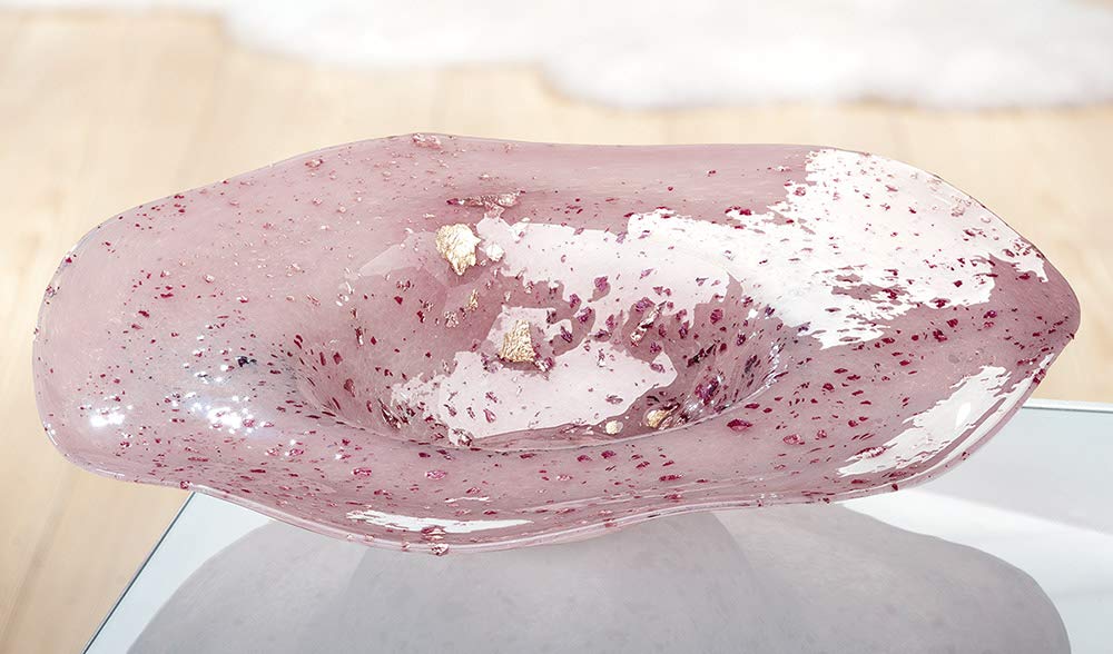 gilde-bols-en-verre-art-bol-verre-rose-bordeaux-d-47-cm image 2