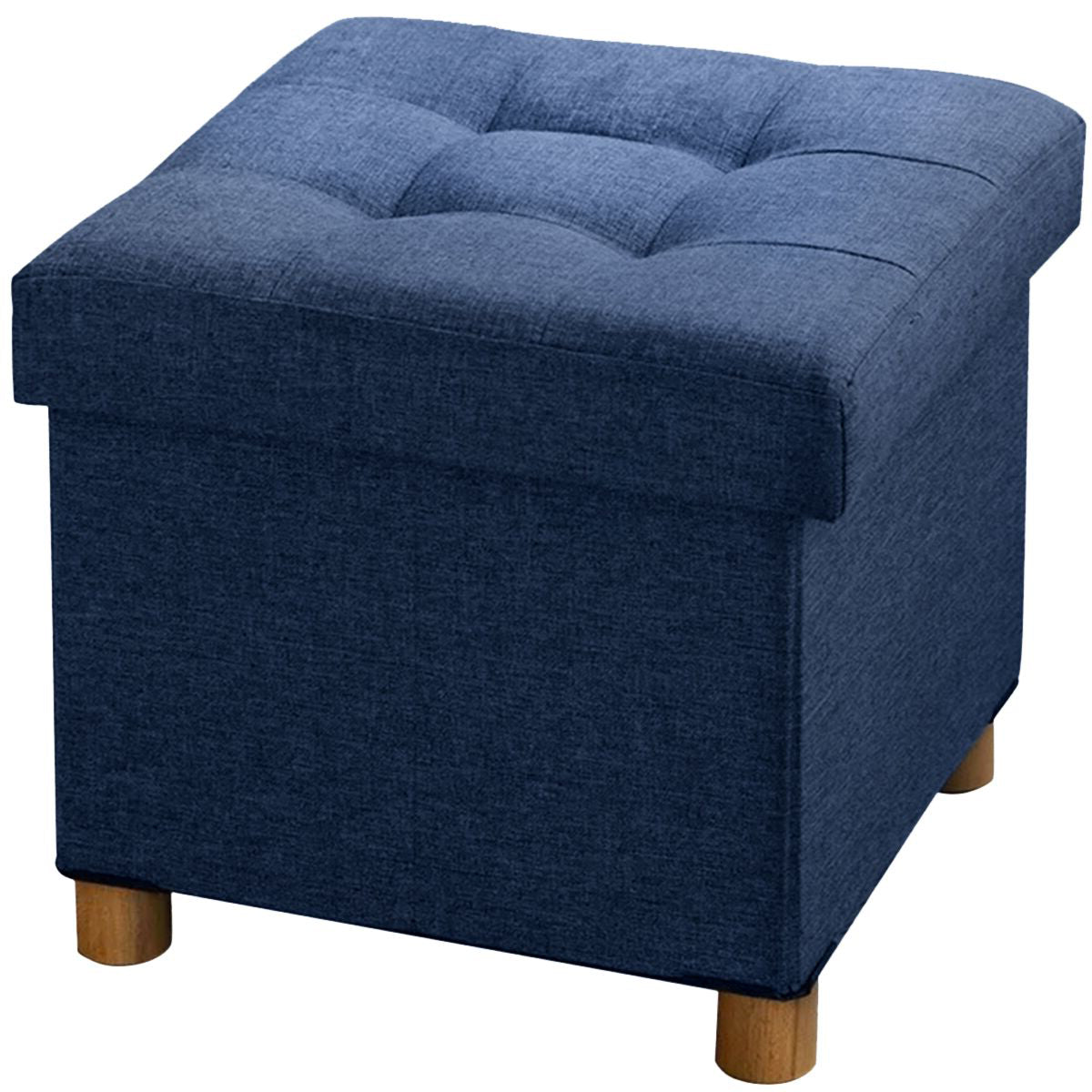 brian-dany-ottoman-pouf-lin-bleu-marine-38-cm-coffre image 1