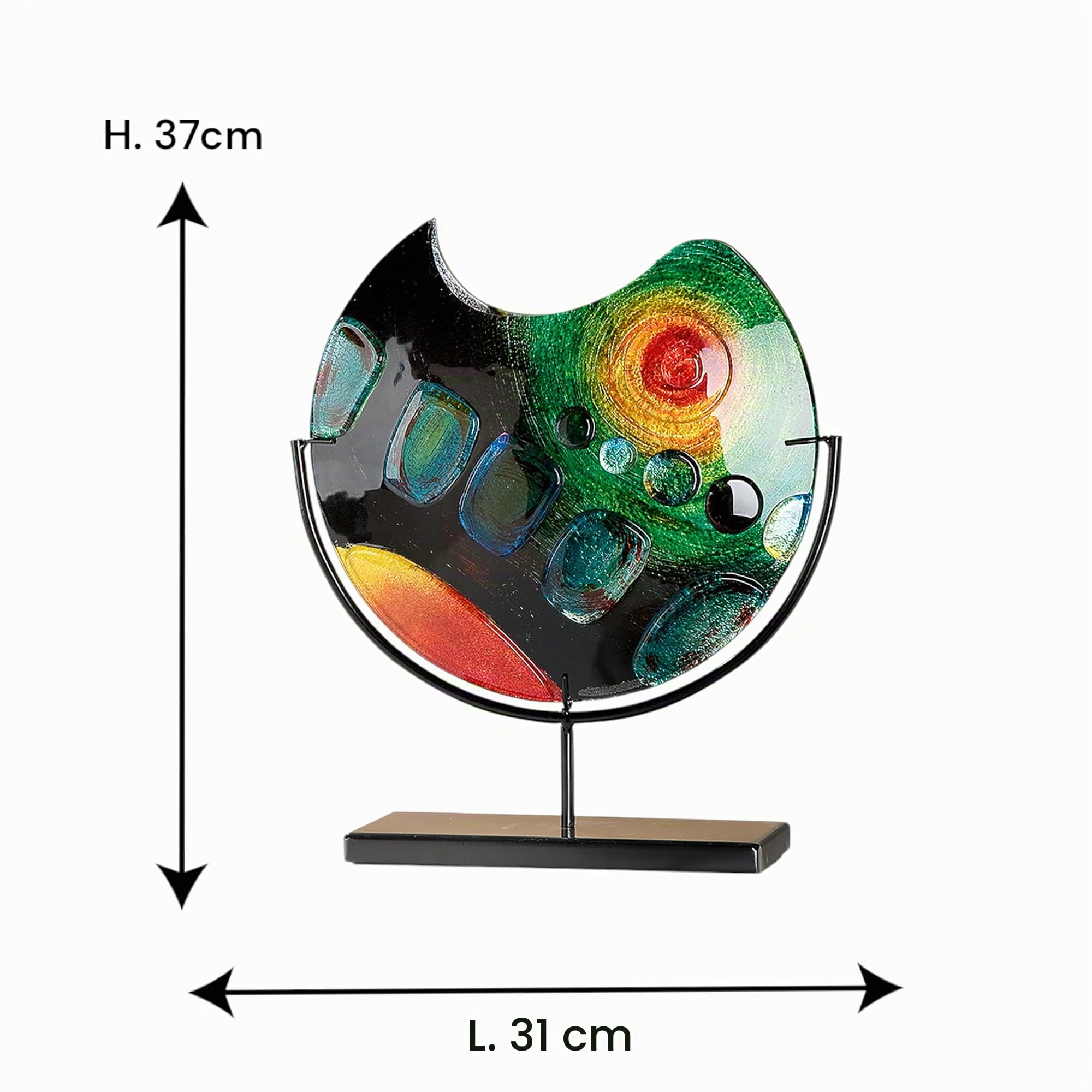 gilde-glas-art-vase-verre-color-37-cm-support-m-tal image 2
