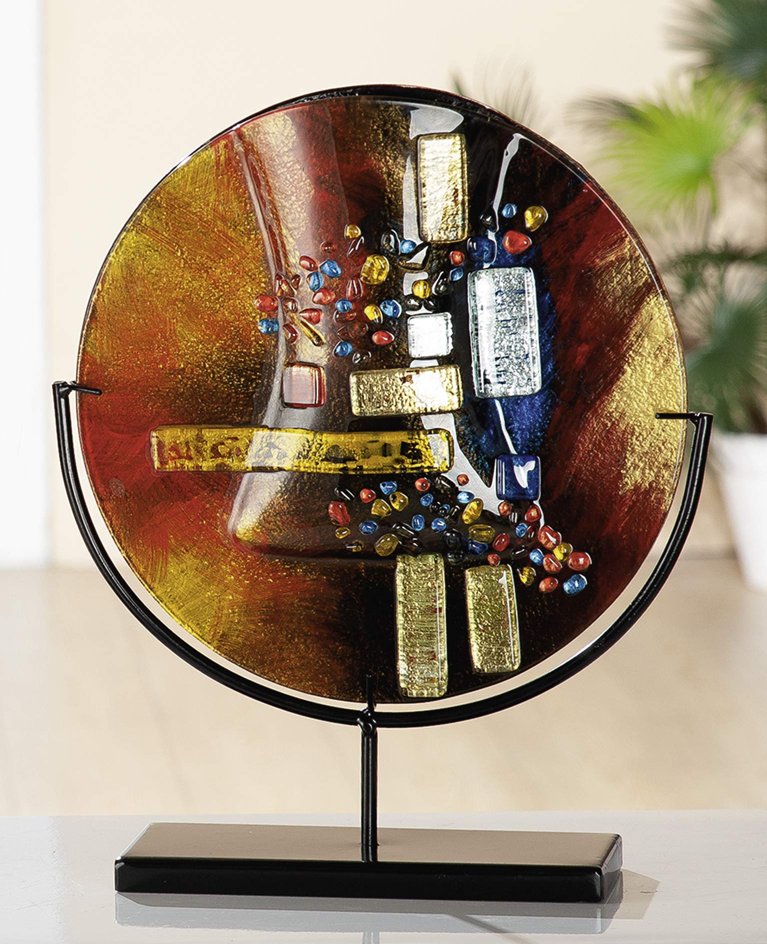 gilde-glas-art-vase-soleil-en-verre-38-cm-peint-main image 2
