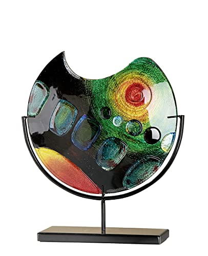 gilde-glas-art-vase-verre-color-37-cm-support-m-tal image 4