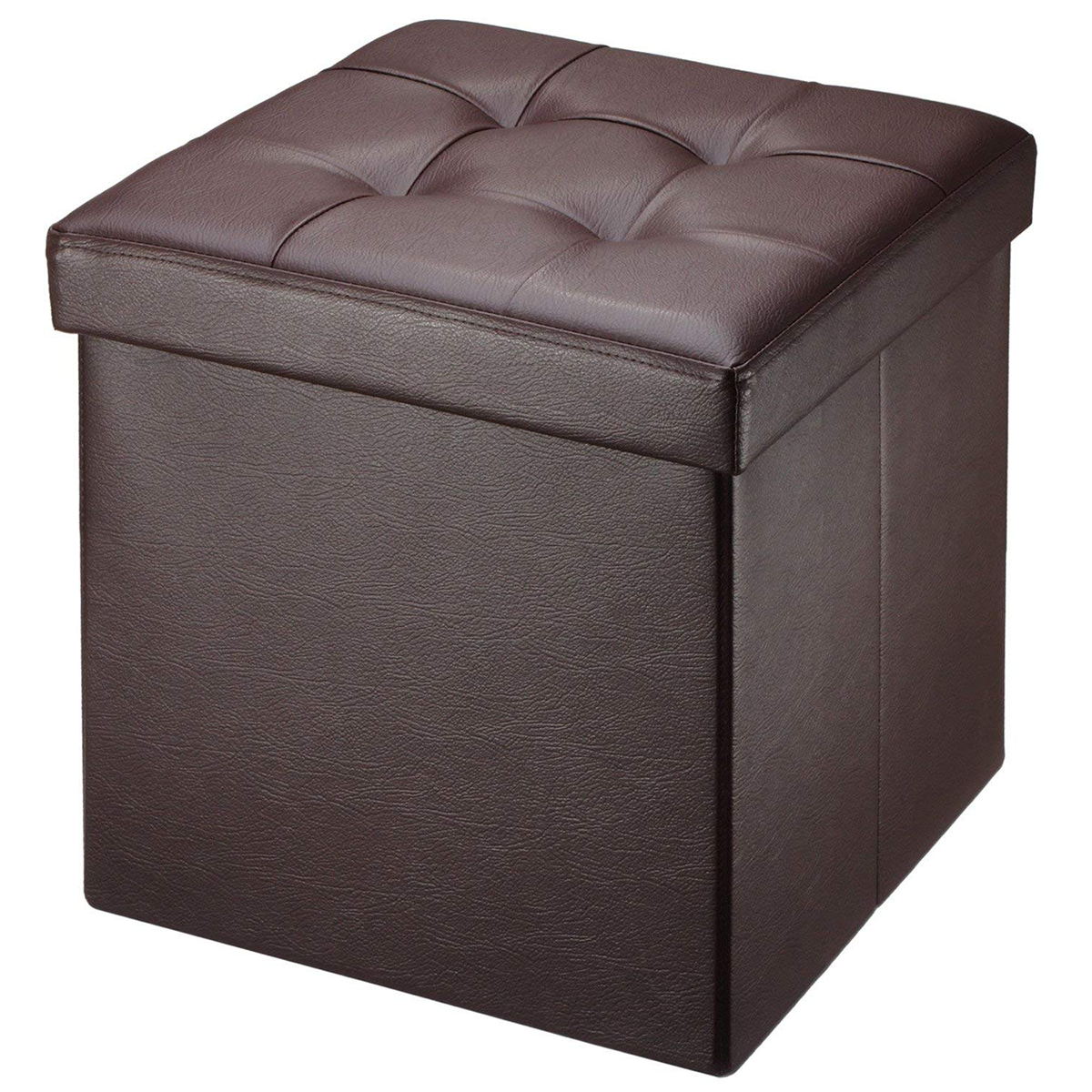 brian-dany-ottoman-pouf-coffre-simili-cuir-noir-38-cm image 1