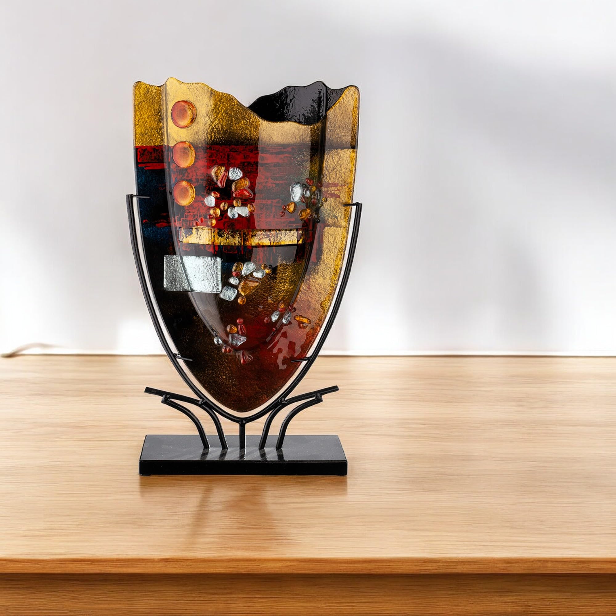 gilde-glas-art-vase-art-pearl-en-verre-58-cm-peint-main image 1