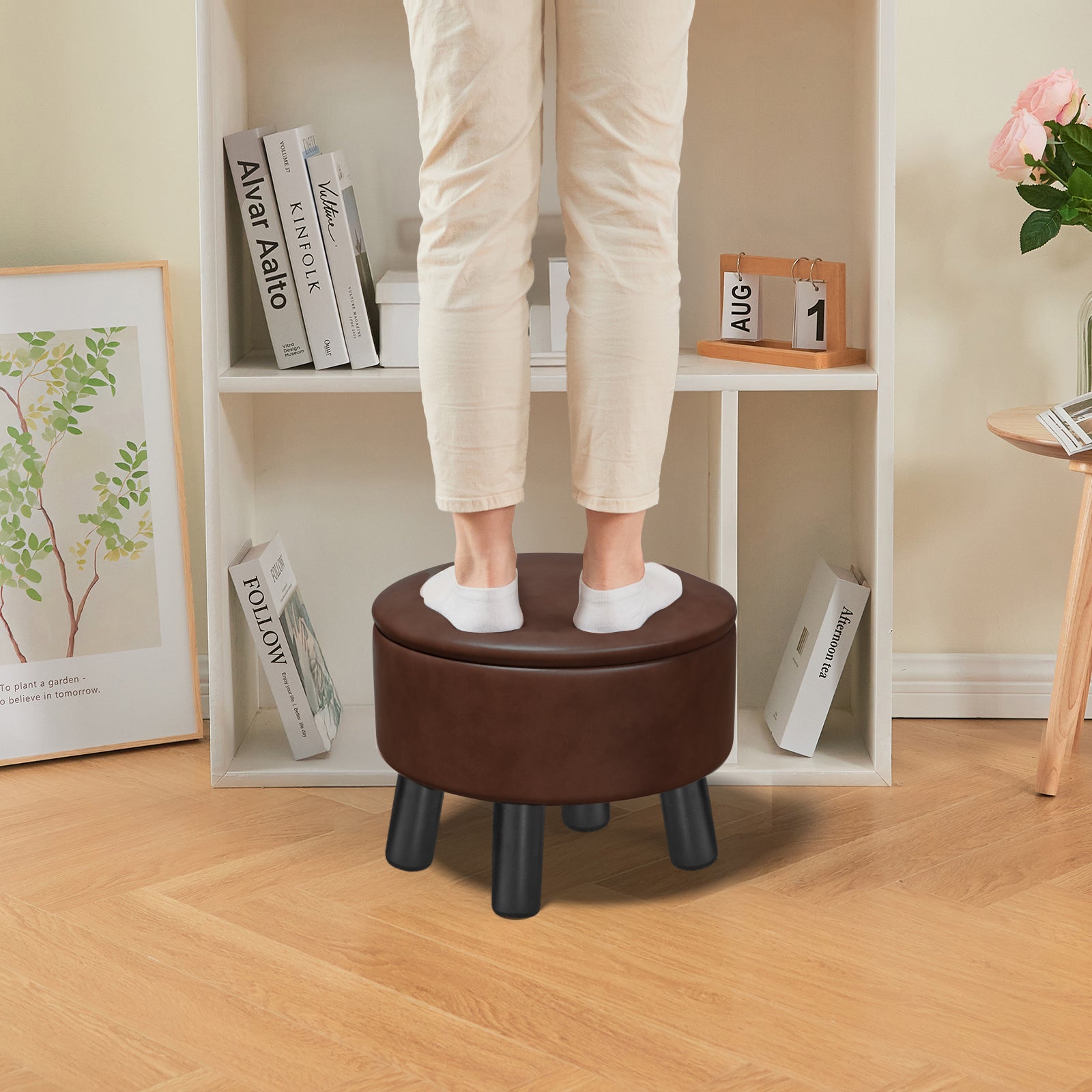 brian-dany-footstools-pouf-simili-cuir-marron-rangement image 5