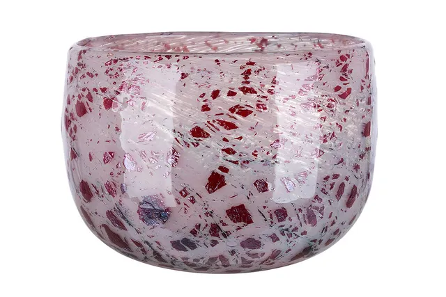 gilde-bols-en-verre-art-bol-vase-verre-bordeaux-14-5-cm image 1