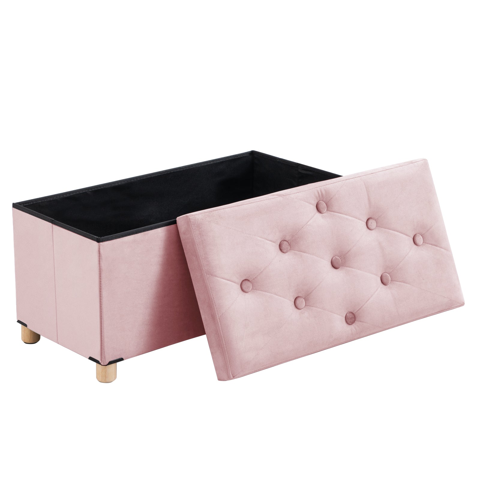 brian-dany-ottoman-pouf-coffre-velours-rose-76-cm image 2