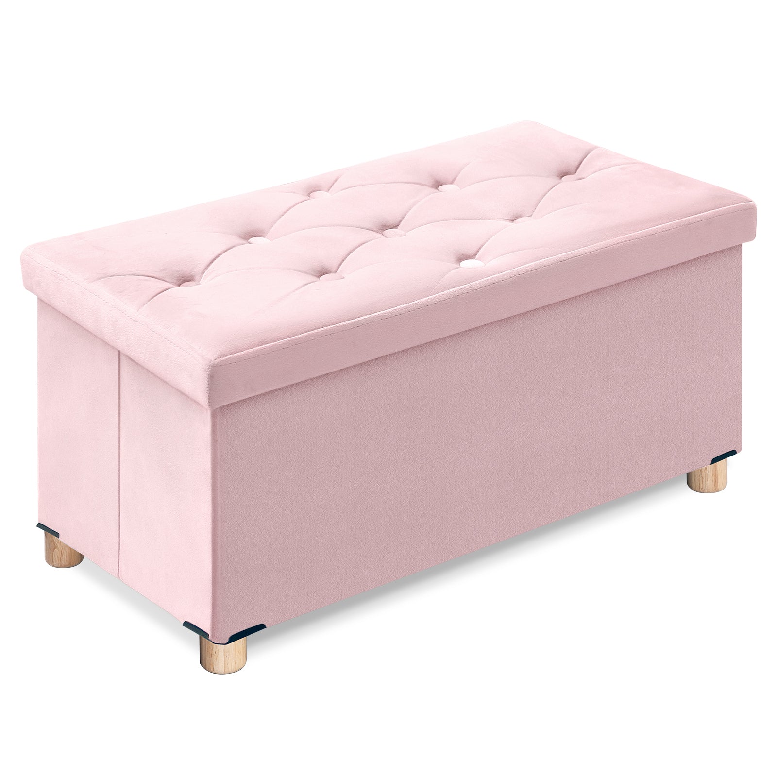 brian-dany-ottoman-pouf-coffre-velours-rose-76-cm image 1
