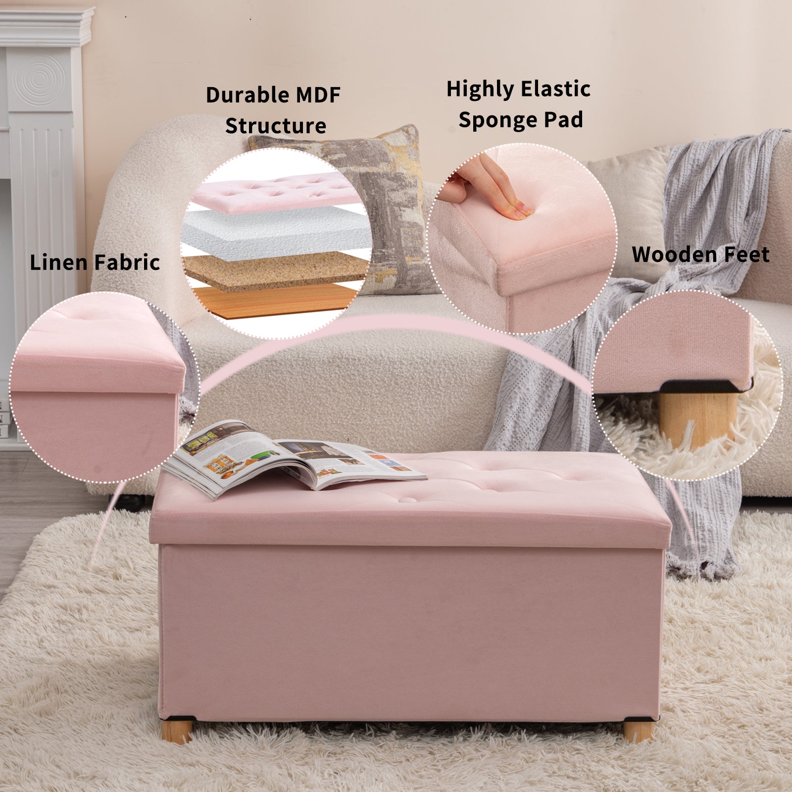 brian-dany-ottoman-pouf-coffre-velours-rose-76-cm image 5