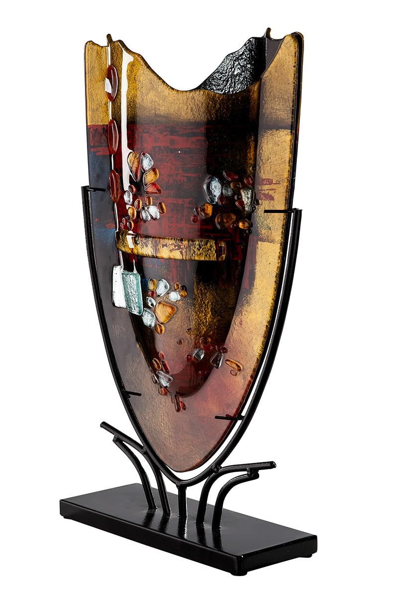 gilde-glas-art-vase-art-pearl-en-verre-58-cm-peint-main image 4