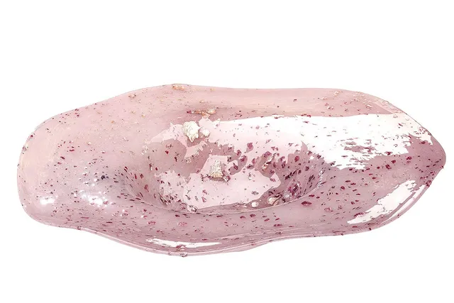 gilde-bols-en-verre-art-bol-verre-rose-bordeaux-d-47-cm image 1