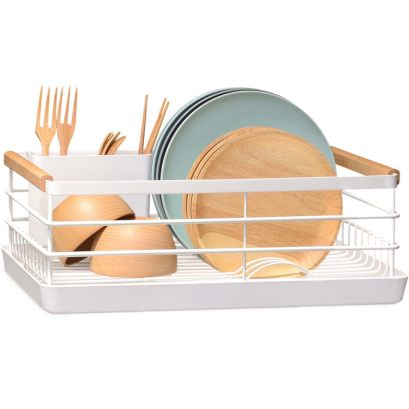 brian-dany-gouttoir-vaisselle-blanc-inox-poign-e-bois-40cm image 2