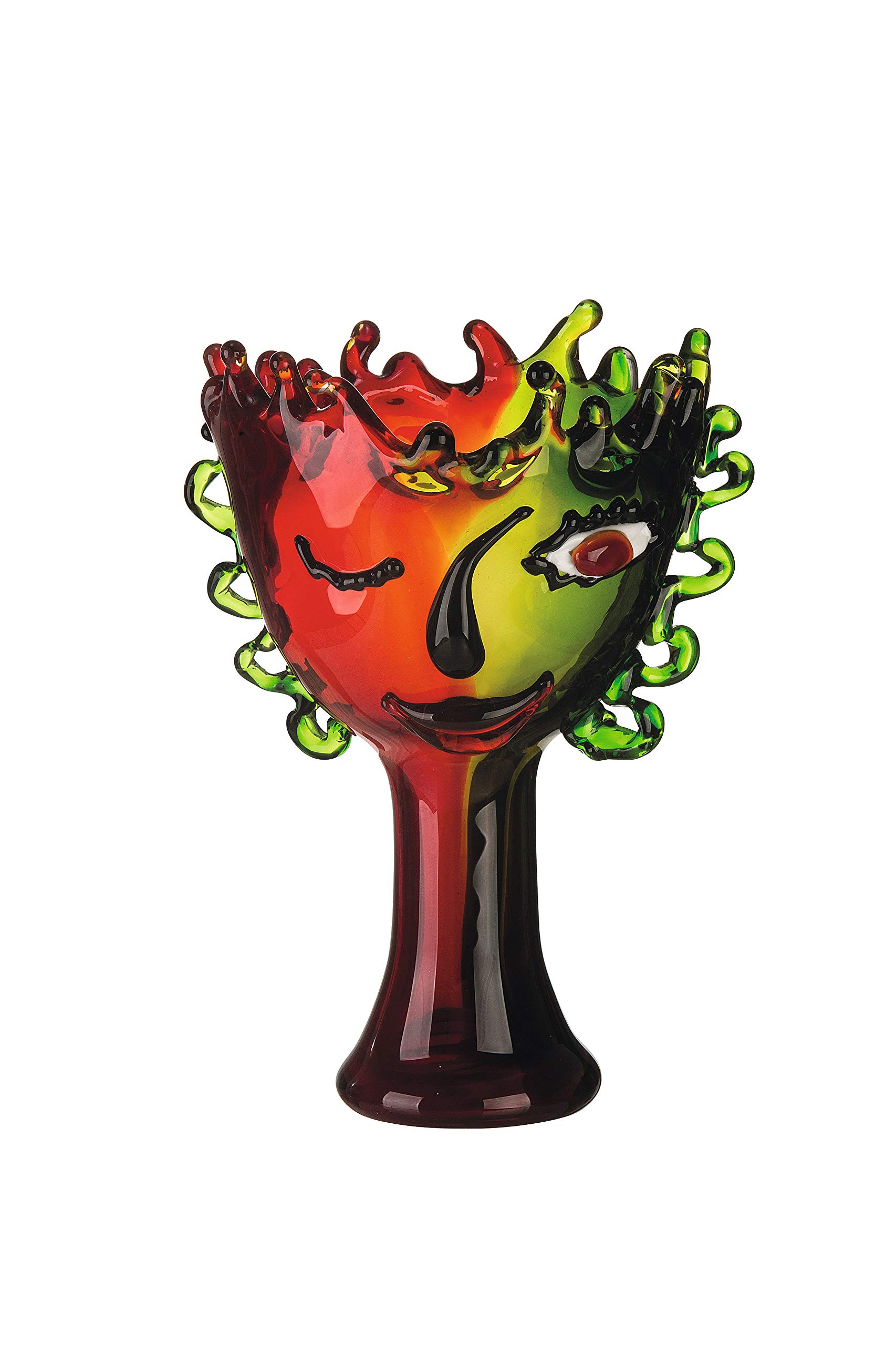 gilde-bols-en-verre-coupe-30-cm-rouge-vert image 1