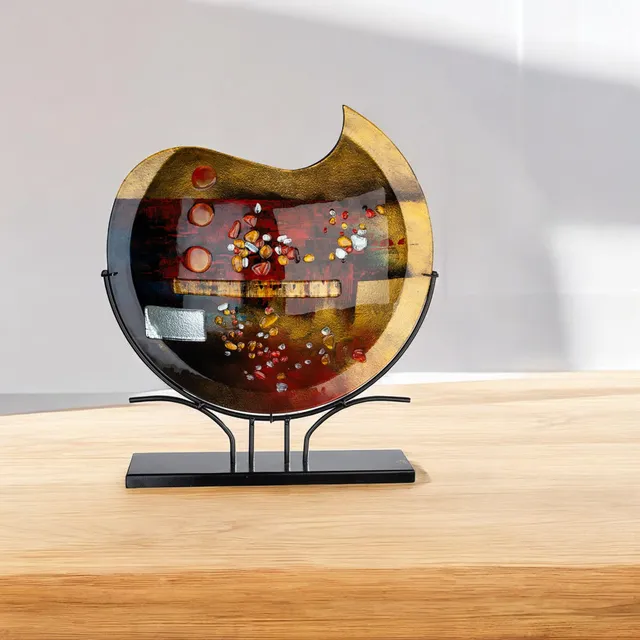 gilde-art-pearl-vase-verre-peint-main-52-cm-color image 1