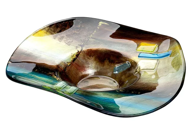gilde-bols-en-verre-coupe-48-cm-multicolore image 1
