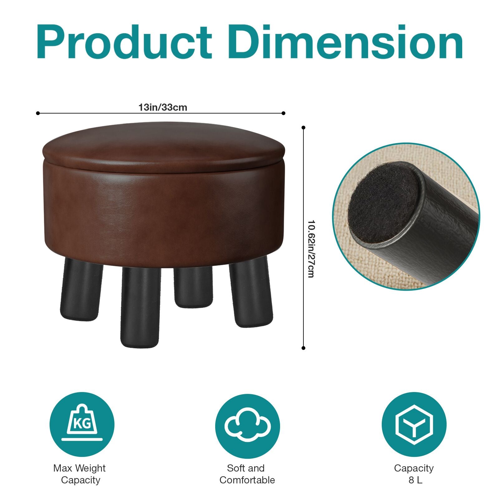 brian-dany-footstools-pouf-simili-cuir-marron-rangement image 2