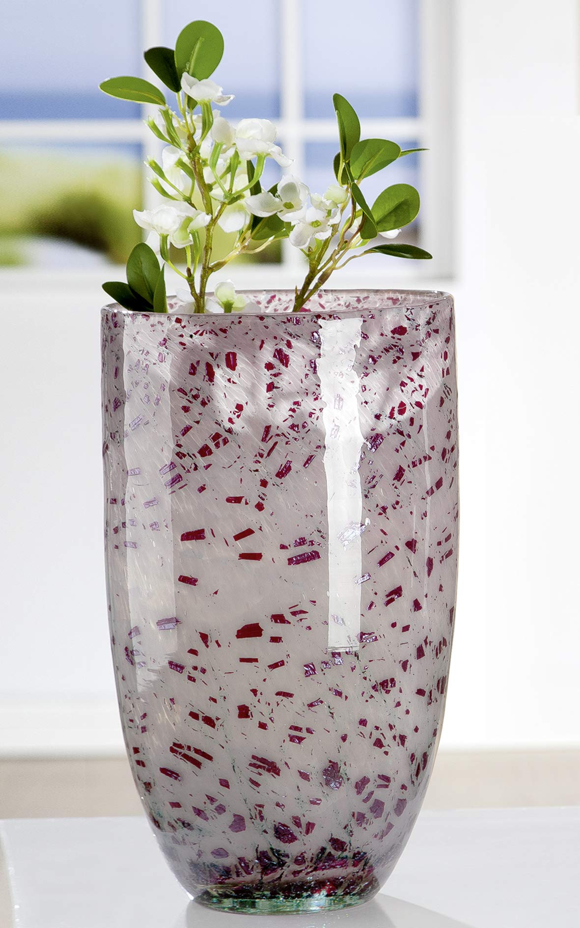 gilde-antique-rose-vase-verre-bordeaux-29-cm image 2