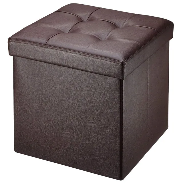 brian-dany-ottoman-pouf-coffre-simili-cuir-noir-38-cm image 1