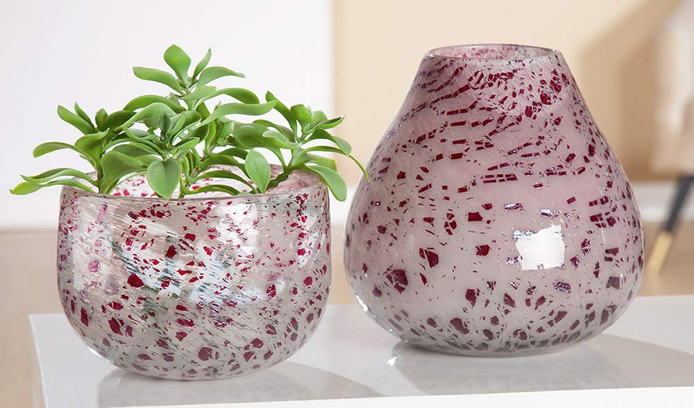 gilde-bols-en-verre-art-bol-vase-verre-bordeaux-14-5-cm image 3