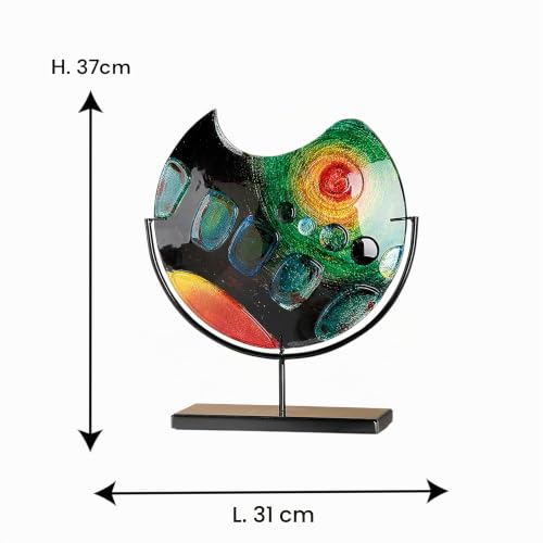 gilde-glas-art-vase-verre-color-37-cm-support-m-tal image 5